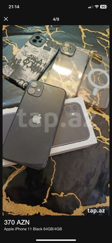 şəffaf kabro: IPhone 11, 64 GB, Jet Black, Face ID