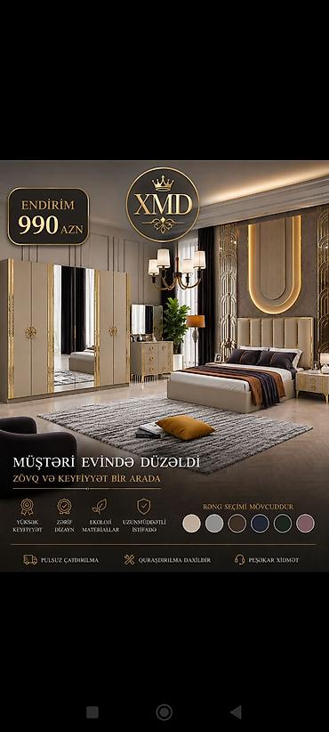 makiyaj masa: Yataq otağı mebel dəstləri – XMD 1) Qara-qızılı klassik dəst – 899 — 3