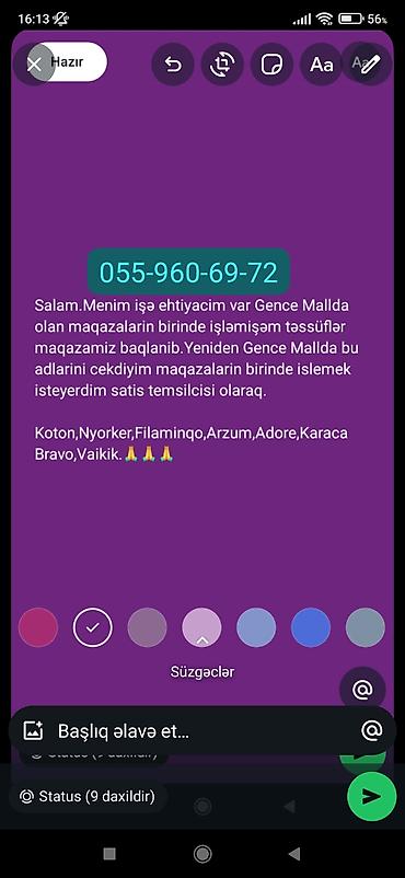 satis məsləhətciləri: Satış məsləhətçisi tələb olunur, 1-2 illik təcrübə — 1