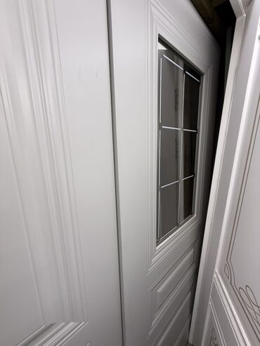 пластиковые двери межкомнатные: Межкомнатная дверь со стеклом, Двустворчатая, цвет - Белый