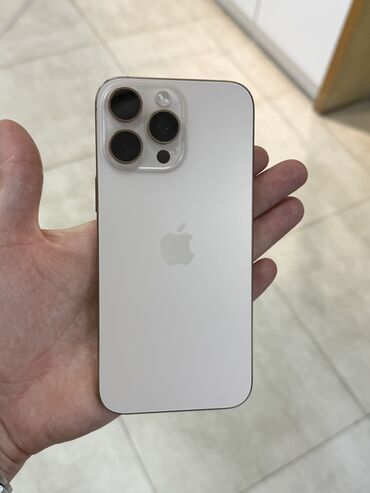 apple телефон: IPhone 16 Pro Max, Колдонулган, 1 ТБ, Desert Titanium, Заряддоочу түзүлүш, 100 %