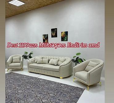 ortopedik kreslolar: Mebel dəsti – 3+1+1 salon komplekti - Tərkib: 1 ədəd üçlü divan, 2 — 1