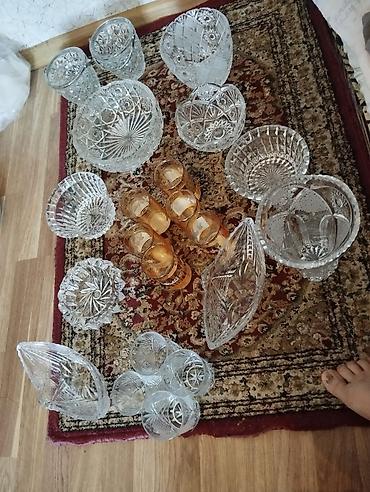Ev üçün digər mallar: Ev əşyaları paketi - Kristal və şüşə dəst: müxtəlif naxışlı qablar — 1
