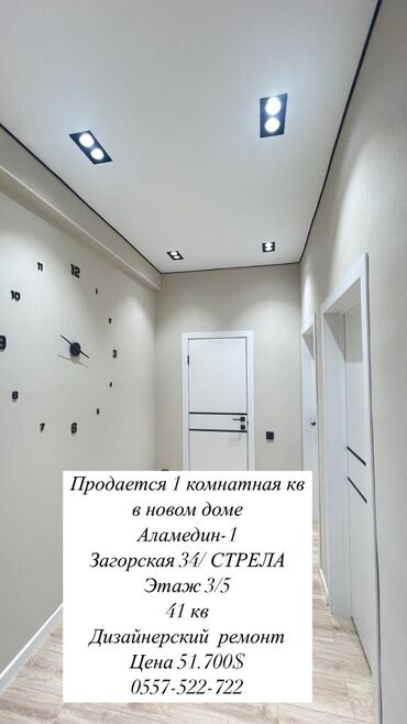 Магазины: 1 комната, 41 м², Элитка, 3 этаж, Дизайнерский ремонт