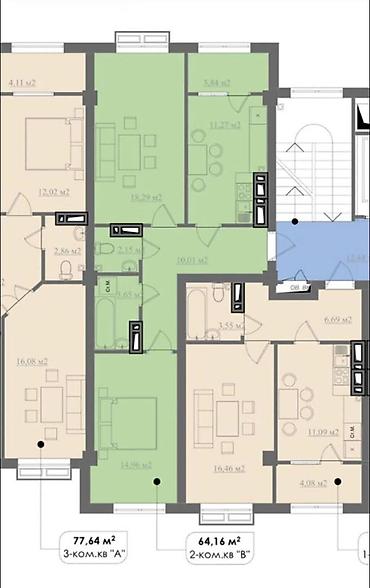 Продажа квартир: 2 комнаты, 64 м², Элитка, 4 этаж, Евроремонт — 3