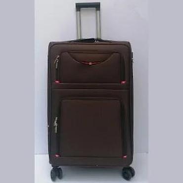 Putni koferi i torbe: Veliki kofer na točkiće – tekstilni, braon - Dimenzije: približno — 14