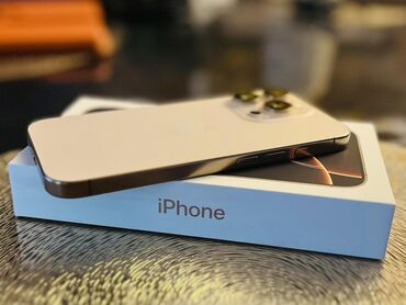 Apple iPhone: IPhone 16 Pro, Новый, 128 ГБ, Desert Titanium, Кабель, 100 %