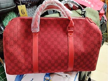 dlivery bag: Дорожная сумка/дафл в красном цвете. - Материал: плотный текстиль с — 2