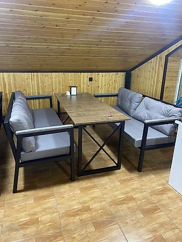 demir stol stullar: Metall karkaslı restoran dəsti - Komplekt: 1 ədəd uzun düzbucaqlı — 1