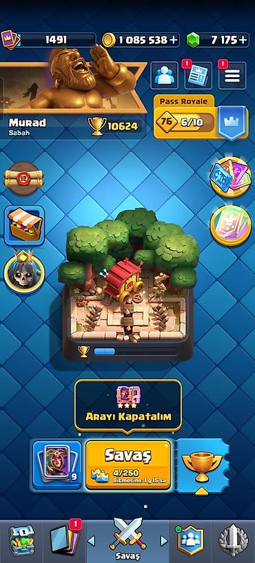 clash royale hesabı: Clash Royale oyun hesabı satılır. Xüsusiyyətlər: - Kasa: 1 085 538 — 1