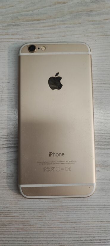 Apple iPhone: IPhone 6, Б/у, 32 ГБ, Золотой, Зарядное устройство, Чехол, Кабель, 74 %