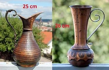 Stare vaze i dekor: Velike Stare BAKARNE vaze 26 i 25 cm!. Velike stare, autentične — 1