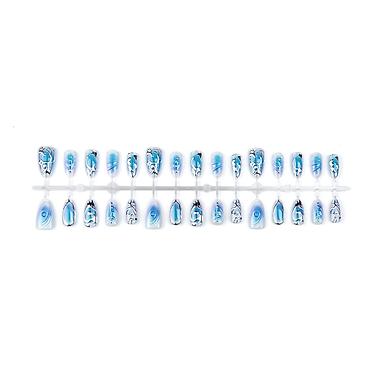 diamond: Set presovanih noktiju – Nail Art kolekcija “Ice Blue Chrome” - — 3