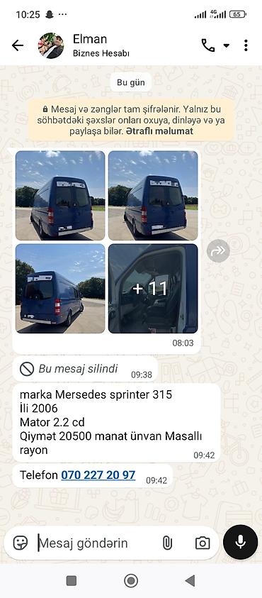 sprinter satisi: Mercedes-Benz Sprinter: 2.2 l | 2006 il Mikroavtobus — 1