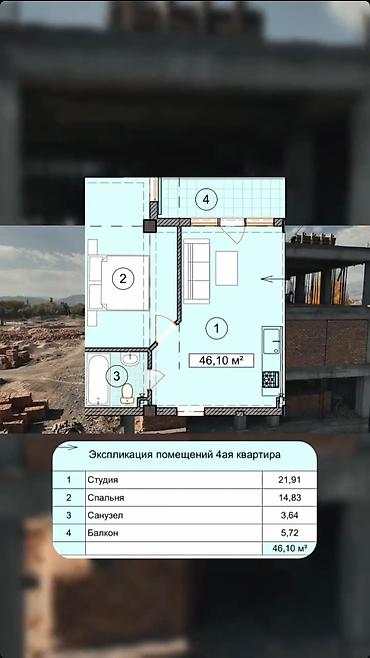Батирлерди сатуу: 2 бөлмө, 46 м², Элитка, 1 кабат, Жаңы ремонт — 2