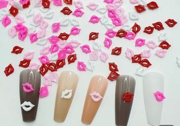 Nega noktiju: Set minijaturnih ukrasnih privesaka za nokte u obliku mašnica — 11