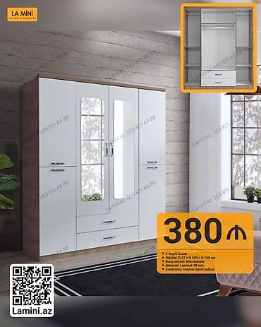 Ev üçün mebel: La Mini 4 qapılı dolab - Ölçülər: D 47 × H 200 × U 160 sm - Material — 1