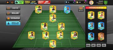 Oyun diskləri və kartricləri: Dream League Soccer oyununda komandam. Komandada güclü oyunçular var