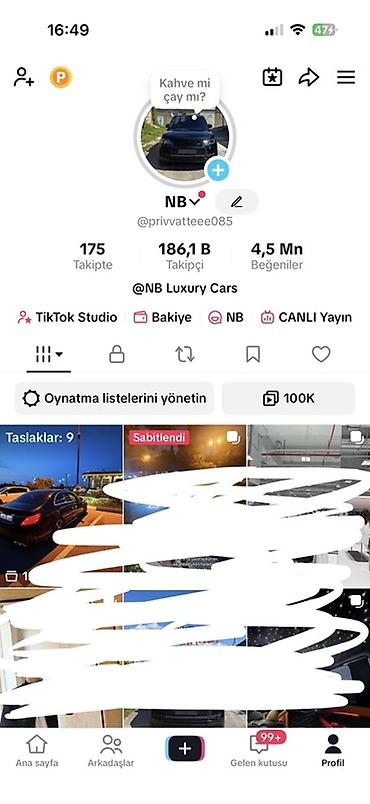 satici kassir: 186 k Takipçili TikTok hesabi satilir 26 leveldir 27 levele 10.000 — 1