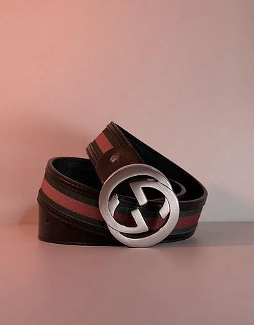 евро ремни: Ремень, Gucci, Материал: Комбинированный материал, Мужские, Б/у — 2