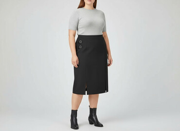 spodnie materiałowe z wysokim stanem: Women`s skirt, size 4XL