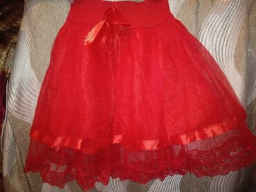 мини юпка: Балдар көйнөгү, түсү - Кызыл