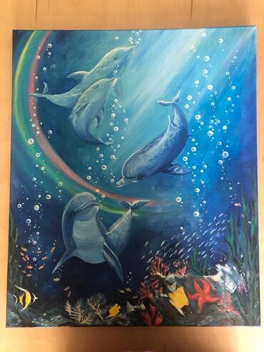 Картины и фотографии: Картина дельфины
Состояние 10/10
Размер 60x50
Материалы: холст, масло