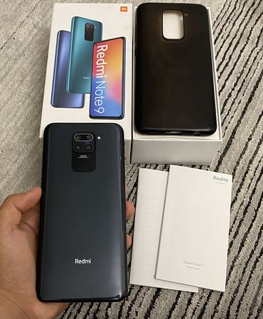 прастой телефон: Xiaomi, Redmi Note 9, Б/у, 64 ГБ, цвет - Черный, 2 SIM