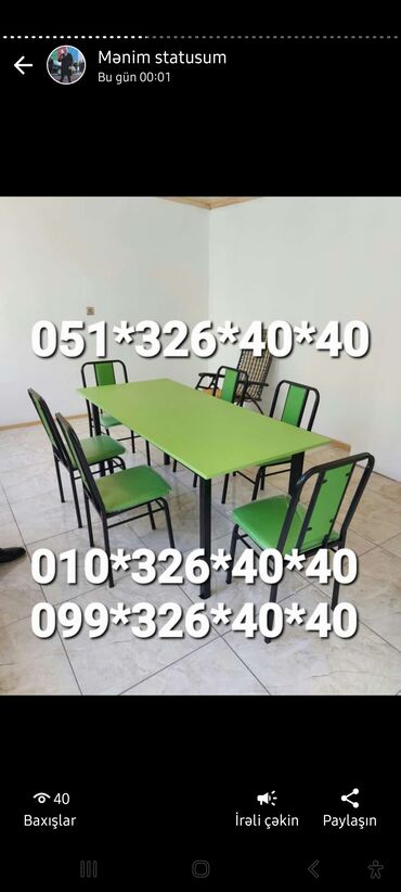 Masa və oturacaq dəstləri: Qonaq otağı üçün, Yeni, Açılmayan, Kvadrat masa, 8 stul -da lalafo.az — 4 Masa və oturacaq dəstləri: Qonaq otağı üçün, Yeni, Açılmayan, Kvadrat masa, 8 stul — 4