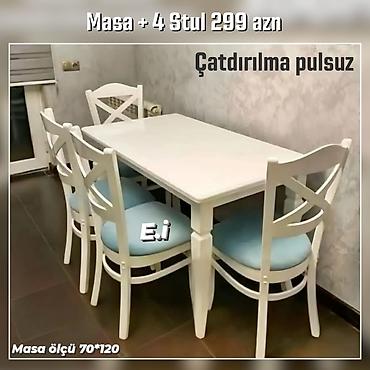 metbex wkaflari: Mətbəx üçün Masa + 4 stul dəsti Endirimde 299azn Sullarda rəng seçimi — 1