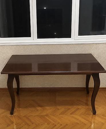 Masalar: Klassik dizaynlı taxta yemək masası - Material: bərk ağac, tünd — 1