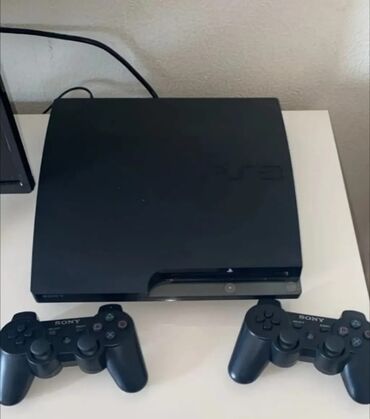 плейстейшен 3 бу купить: Sony PlayStation 3 Super Slim oyun konsolu. İki ədəd orijinal qara