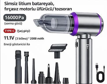 Avtoelektronika: Avto üçün tozsoran, Yeni, Akkumulyator, Təmizləmə növü: Quru, Çin, Rayonlara çatdırılma, Ünvandan götürmə, Ödənişli çatdırılma — 1
