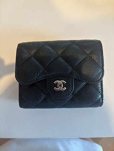 Chanel klassik qabarıq tikişli kiçik pulqabı - Rəng: qara, qızılı