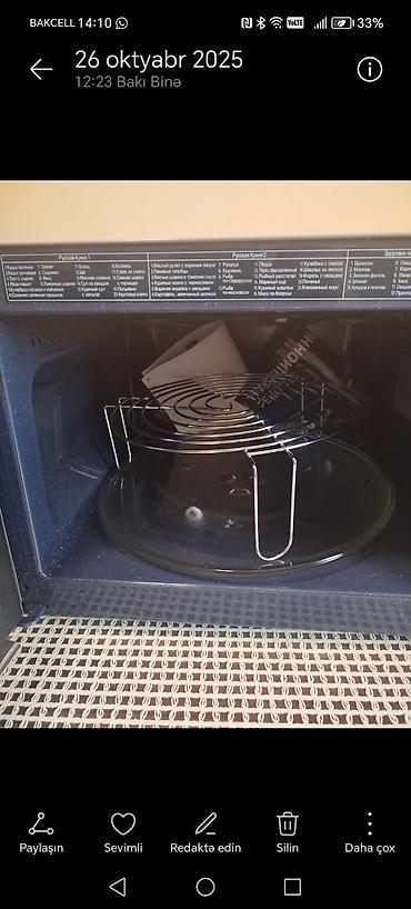 Mikrodalğalı sobalar: Samsung Mikrodalğalı Soba – model MG23F302TAS - Həcm: 23 litr - Güc — 4
