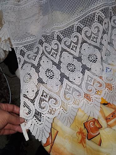 decije posteljine mini maus: Čipkana zavesa – bela, klasičan vintage dizajn - Materijal: fina — 3
