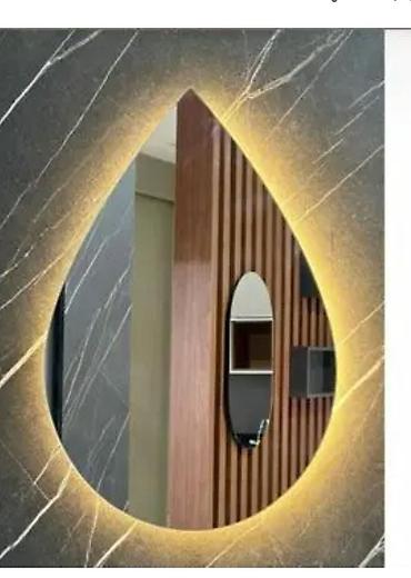 işıqlı güzgü: Güzgü Divar üçün, Oval, Dekorativ, Arxa işıqlı — 1