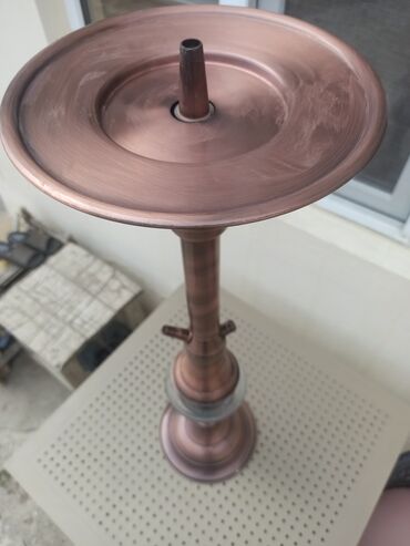 Кальяны, вейпы и аксессуары: Mis rəngli nərgilə (şişə gövdəli) - Material: metal gövdə (mis rəngli