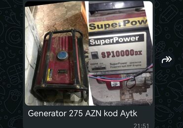 Generatorlar: İşlənmiş Benzin Generator