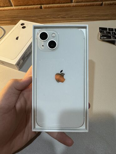 Apple iPhone: IPhone 13, Б/у, 128 ГБ, Старлайт, Защитное стекло, Коробка, 88 % — 13