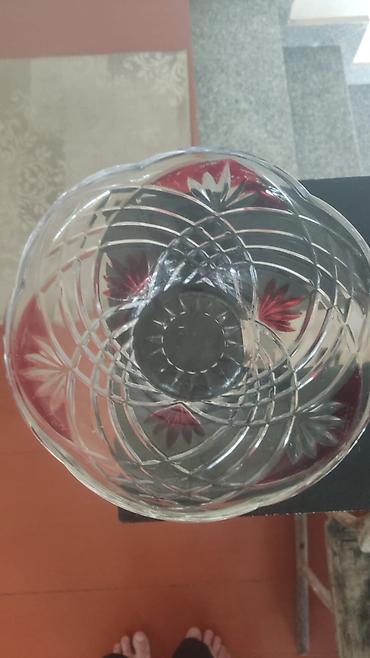 kasmetika qabi: Şüşə/kristal ayaqlı meyvə və şirniyyat qabı 1 eded - Material: şəffaf — 2