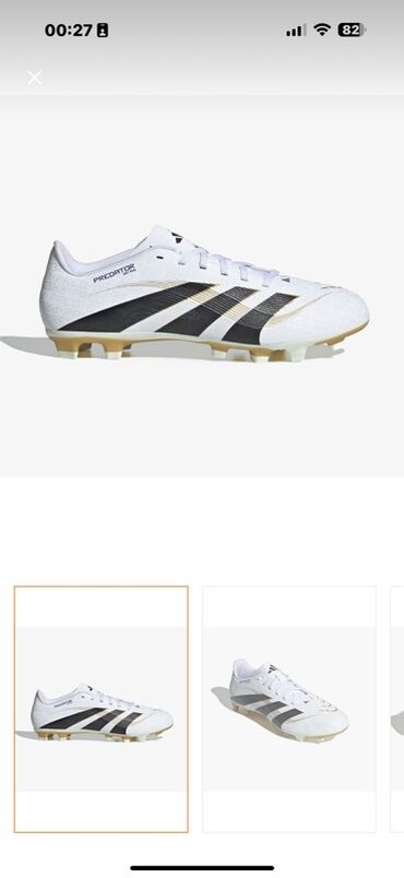 текстильные мужские мокасины: Adidas Predator krampon – futbol üçün - Model: Predator - Rəng: ağ