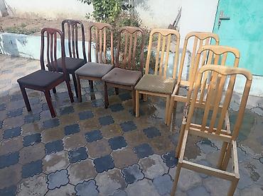 Taxta yemək otağı stulları dəsti - Material: bərk ağac karkas