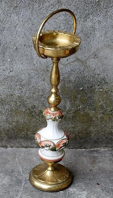Stare vaze i dekor: Vintage Visoke Luksuzne Mesingane Stojeće pepeljare Art Deco — 9