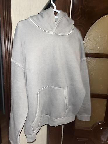 sweatshirt azerbaycan dilinde: Sadə boz | yaşil rəngli kapüşonlu sviter (hoodie) - Rəng: Açıq/boz — 1