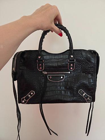 mango torbe snizenje: Balenciaga torba u crnoj boji sa reljefnom krokodil teksturom i — 1