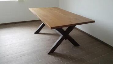 Stolovi: Trpezarijski Sto od Hrasta – Masivno drvo i metal 🪑 Unikatni sto — 7