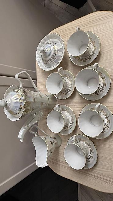 caydan dəsti: Çay dəsti, rəng - Ağ, Farfor, SSRİ — 1