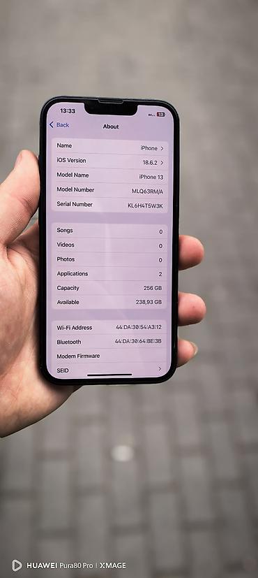 iphone case: IPhone 13, 256 GB, Starlight, Zəmanət, Sənədlərlə, Face ID — 3