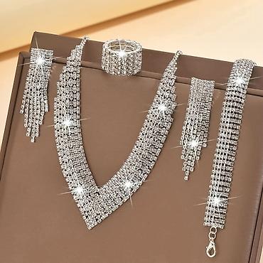 Setovi nakita: Svečani set nakita sa kristalima – više delova - Komplet se sastoji — 4